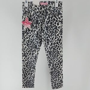 Girls 6 Leopard Animal Print Bling Details Jeans